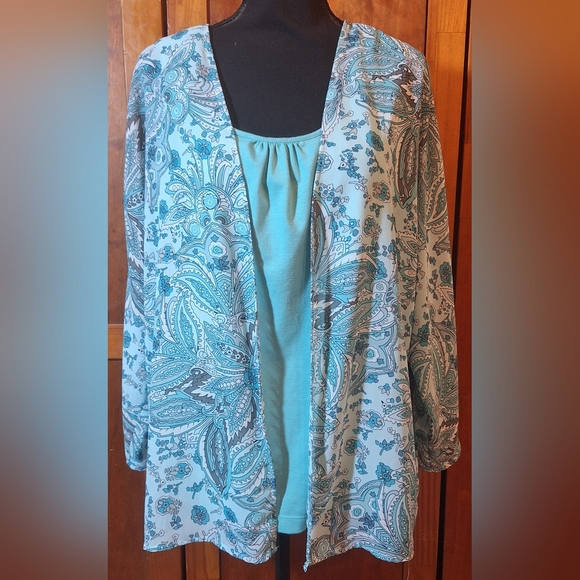 croft & barrow Sweaters - CROFT & BARROW cardigan/kimono with attached tank top Size XL
